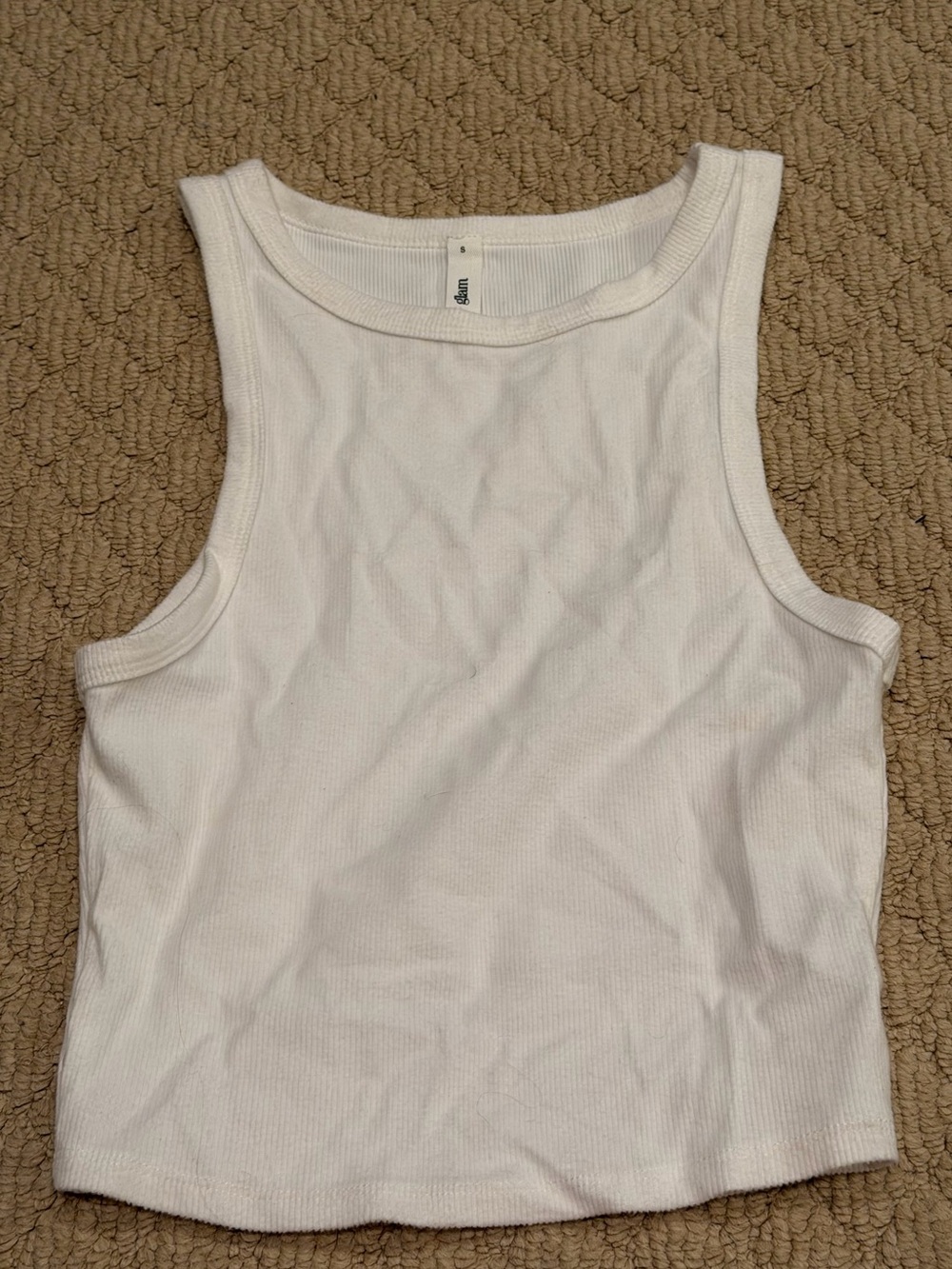 Glam White Ribbed Tank | Size Small | NWOT